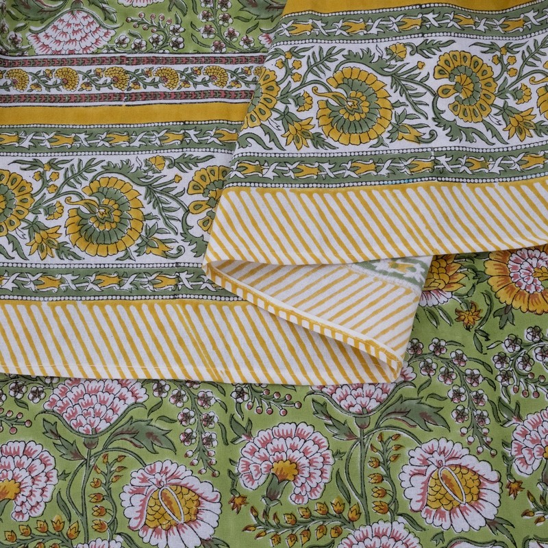 Floral Block Printed Table Cloth Dining Table Cloth Table Napkins With Mats gallery