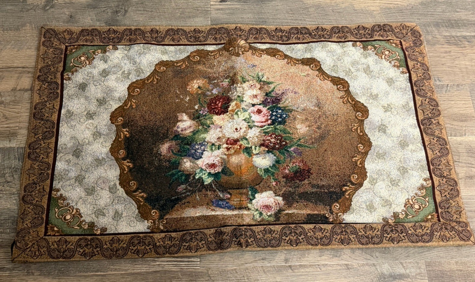 Mohawk Home Wall Tapestry – Dutch Floral Still Life – 27x45 Jacquard Woven H gallery