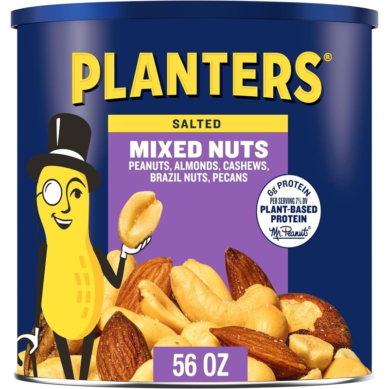 Irresistible Salted Mixed Nuts with Plant-Based Protein - 56oz Family Canister gallery