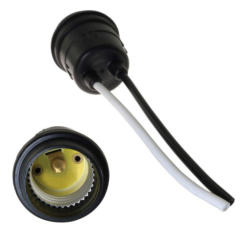Waterproof Lamp Socket 12 Pack Black Pigtail Lamp Holder Socket E27 gallery