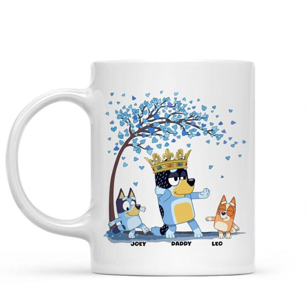 Bluey Best Dad Ever Mug, Personalized Family Gift, CUSTOM Names Cup, Cute Cartoo gallery
