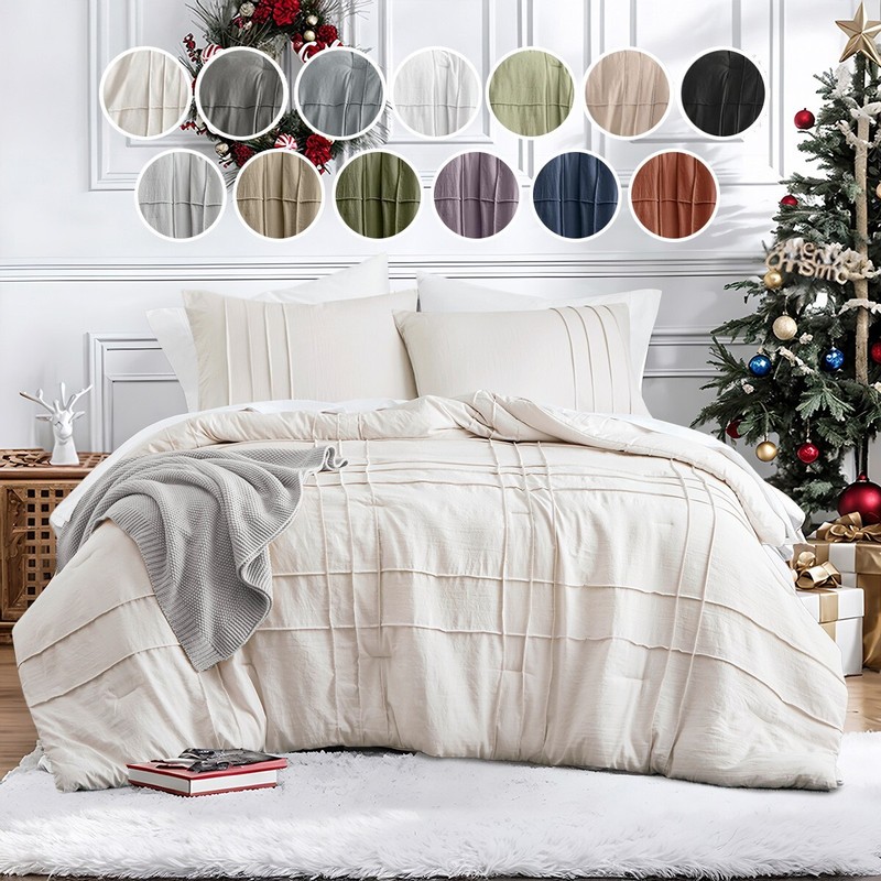 Regency Heights Textured Soft Pleated Comforter Set Lightweight Twin Queen King gallery