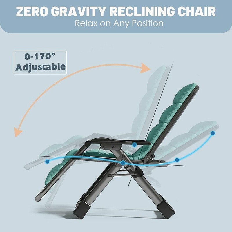 Begonia.K Foldable Zero Gravity Chair Green For Adults Recliner Chairs Chaise gallery