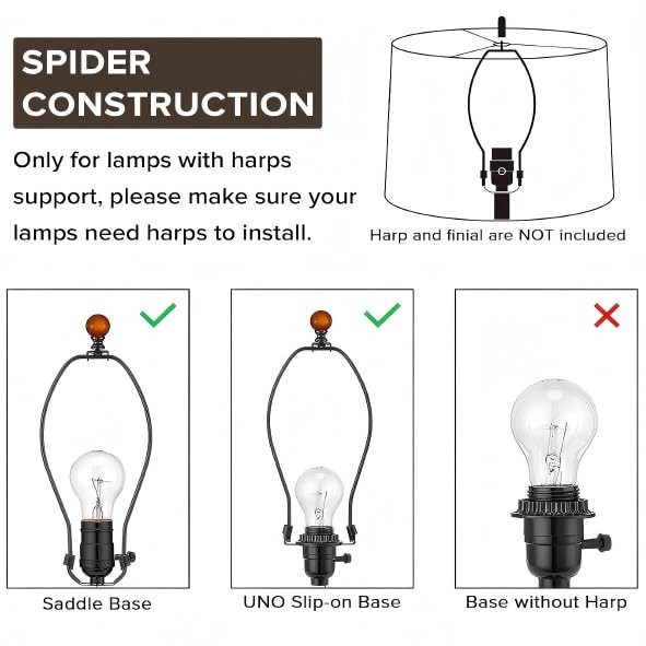2 PCS Black Drum Lamp Shades Laser Drilling Spider Fitter Fits 13x13x10 Inch gallery