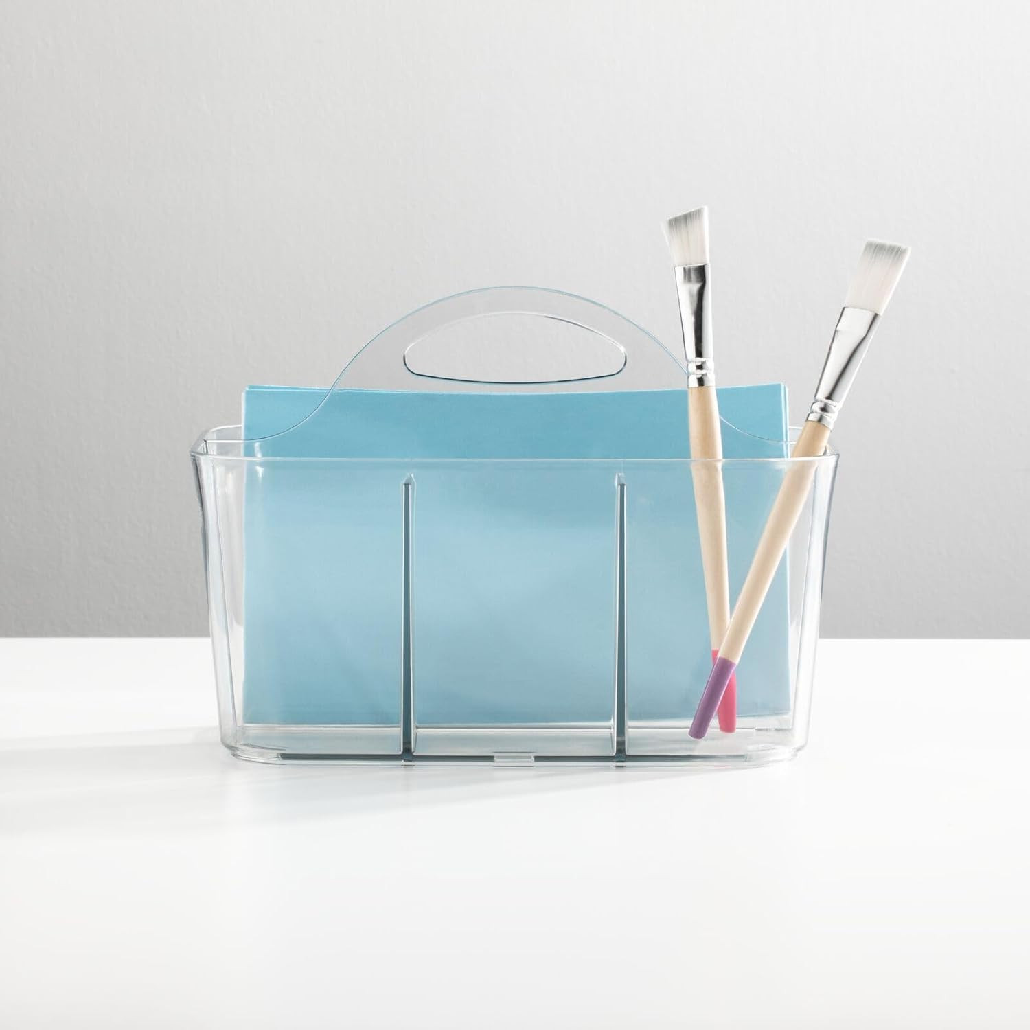 mDesign Plastic Portable Craft Storage Organizer Caddy Tote, Divided Basket Bin gallery