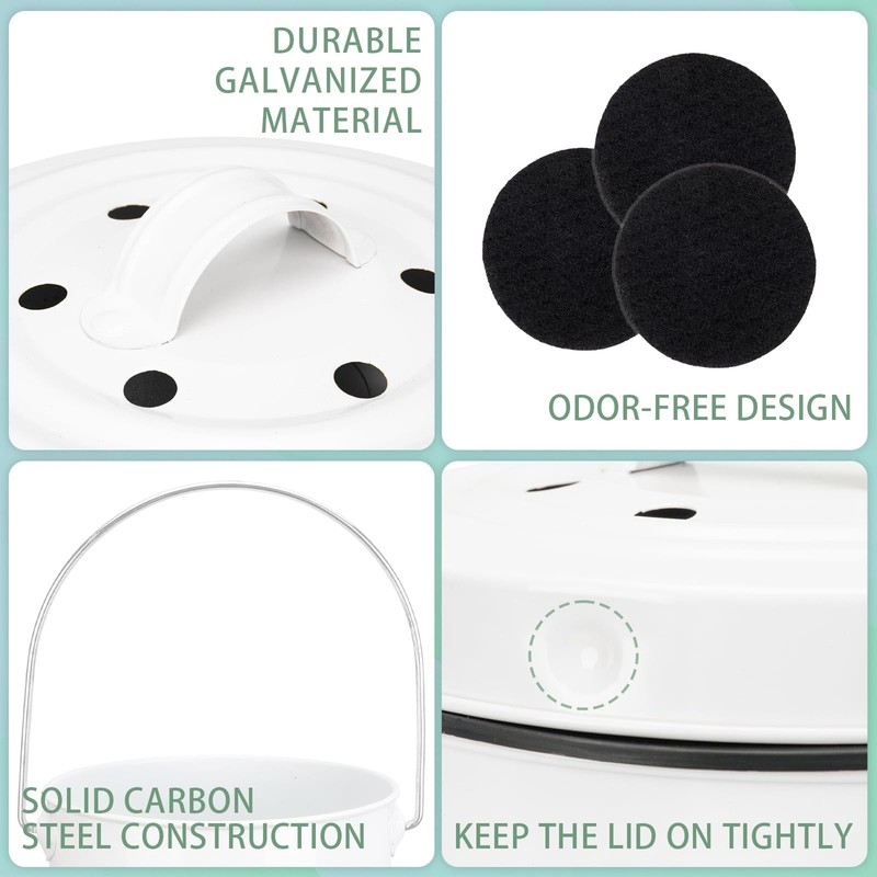 Compost Bin Kitchen Countertop Compost Bin with lid – Small Compost Bin Includes gallery