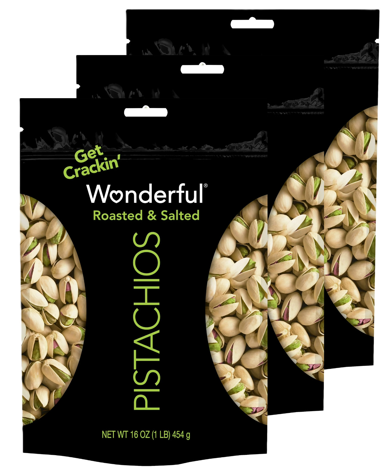 Wonderful Pistachios In-Shell Roasted & Salted Nuts, 16 Ounce Bag (3 Pack) gallery