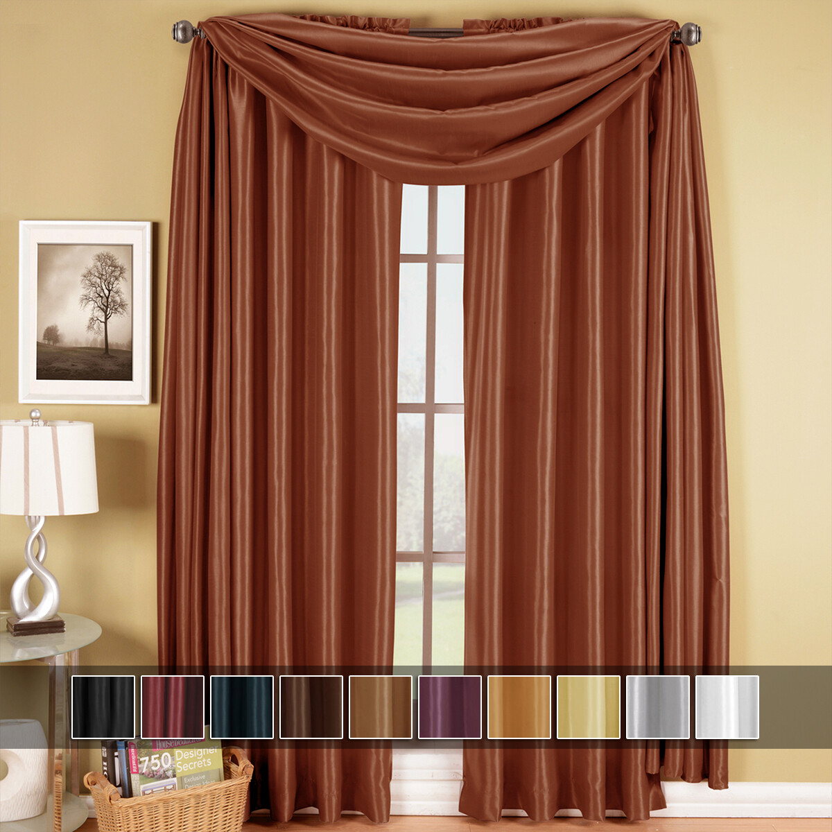 Soho Rod Pocket Panels or Scarf valance Window Treatment (Single) gallery