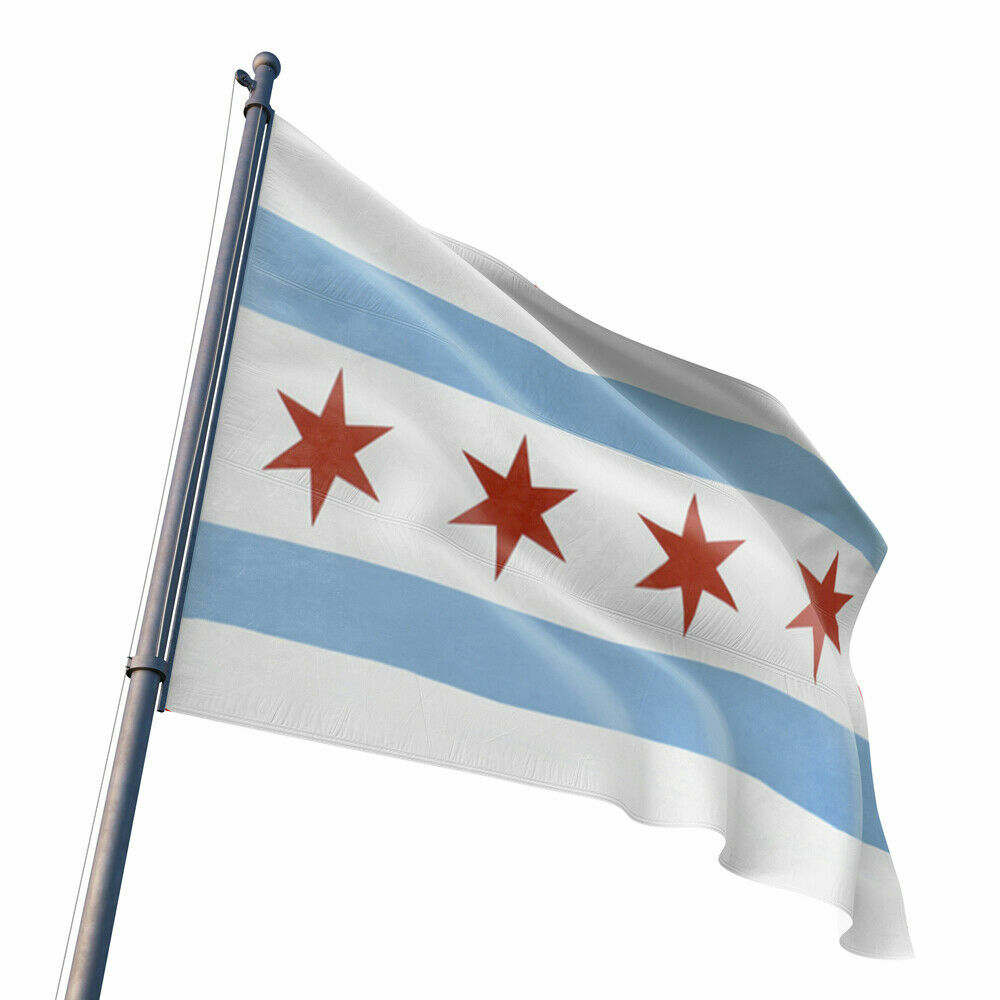 Chicago 3x5FT Polyester Flag Chi IL Windy City 4 Star Illinois gallery