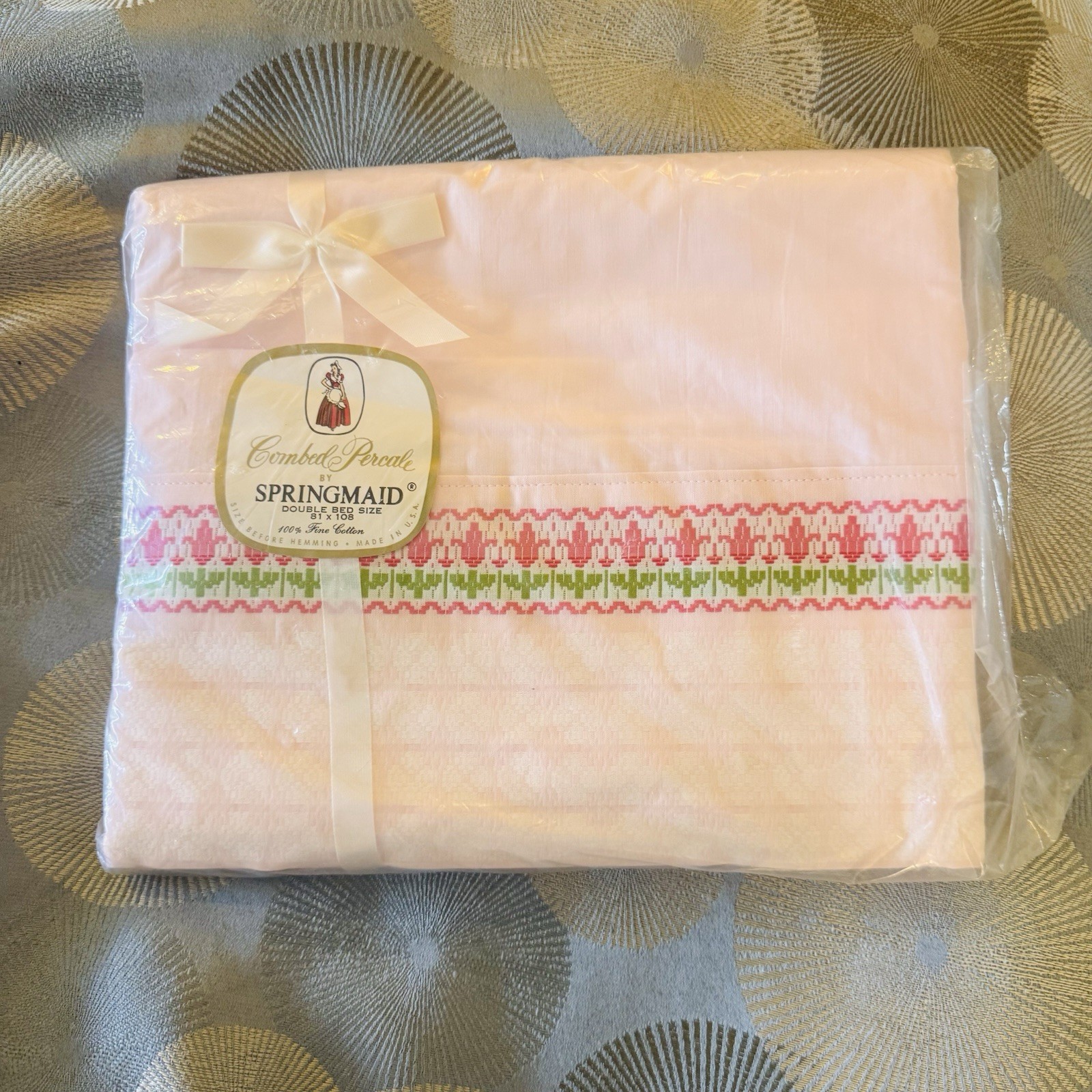Vintage Springmaid Combed Percale Double Bed Sheet 81x108 New in Package gallery