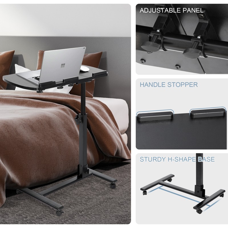 Adjustable Angle & Height Rolling Laptop Desk Over Bed Hospital Table Stand Tray gallery