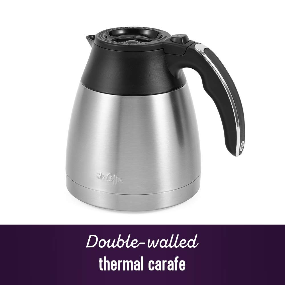 Mr. Coffee 10-Cup Programmable Coffee Maker, Insulated Thermal Carafe, Brew S... gallery