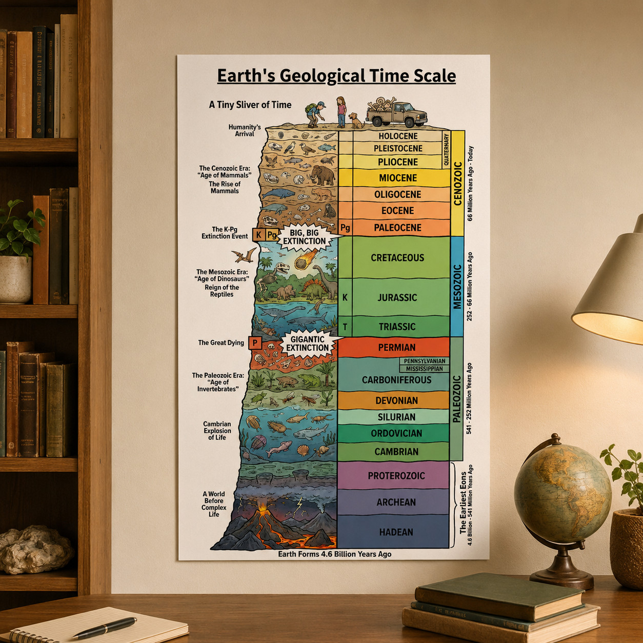 Earth Geological Time Scale Science Chart Poster Wall Decor | Multiple Sizes gallery