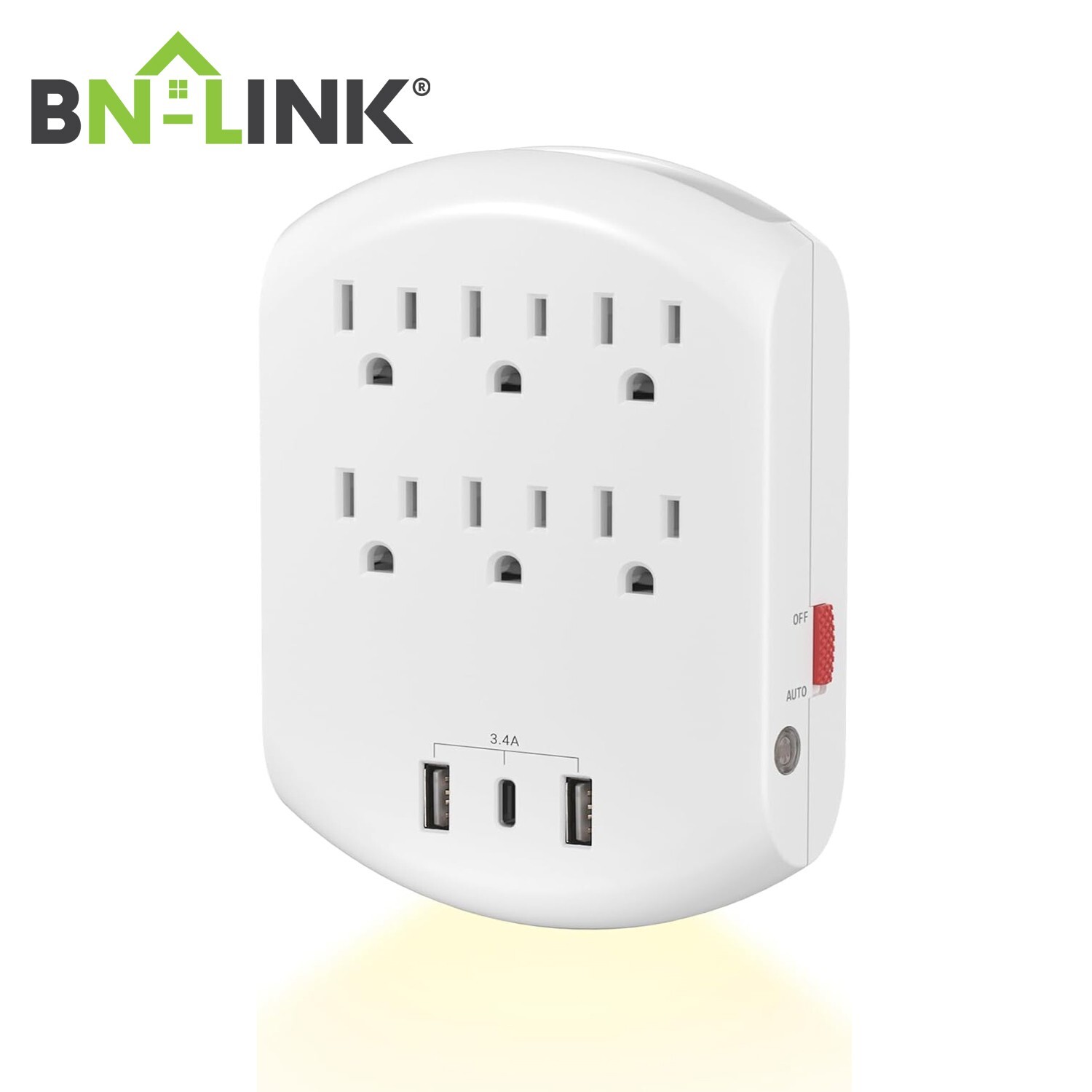 BN-LINK Multi Plug Outlet, USB Wall Charger with 6 Outlets, 3 USB Charging Ports gallery