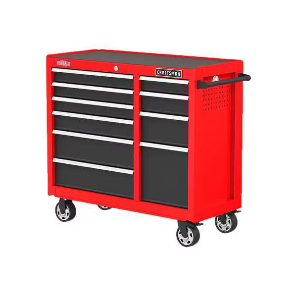 Craftsman S2000 Tool Cabinet, 10 Drawer, Red, Steel, 41 in W x 18 in D x 37-1/2 gallery