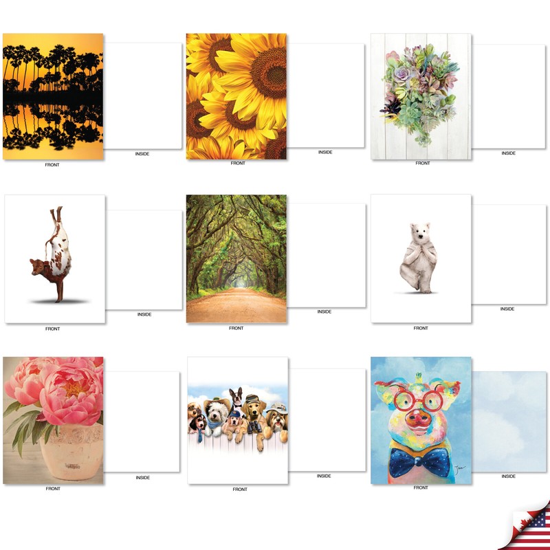36 Asst'd Blank All Occasions Notes ed Set 4 x 5.12 Inch w/ Env. - Many Smiles gallery