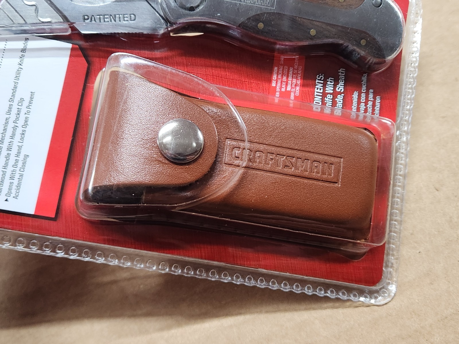 Craftsman FOLDING WOOD HANDLE LOCKBACK UTILITY KNIFE w LEATHER BELT SHEATH NEW gallery