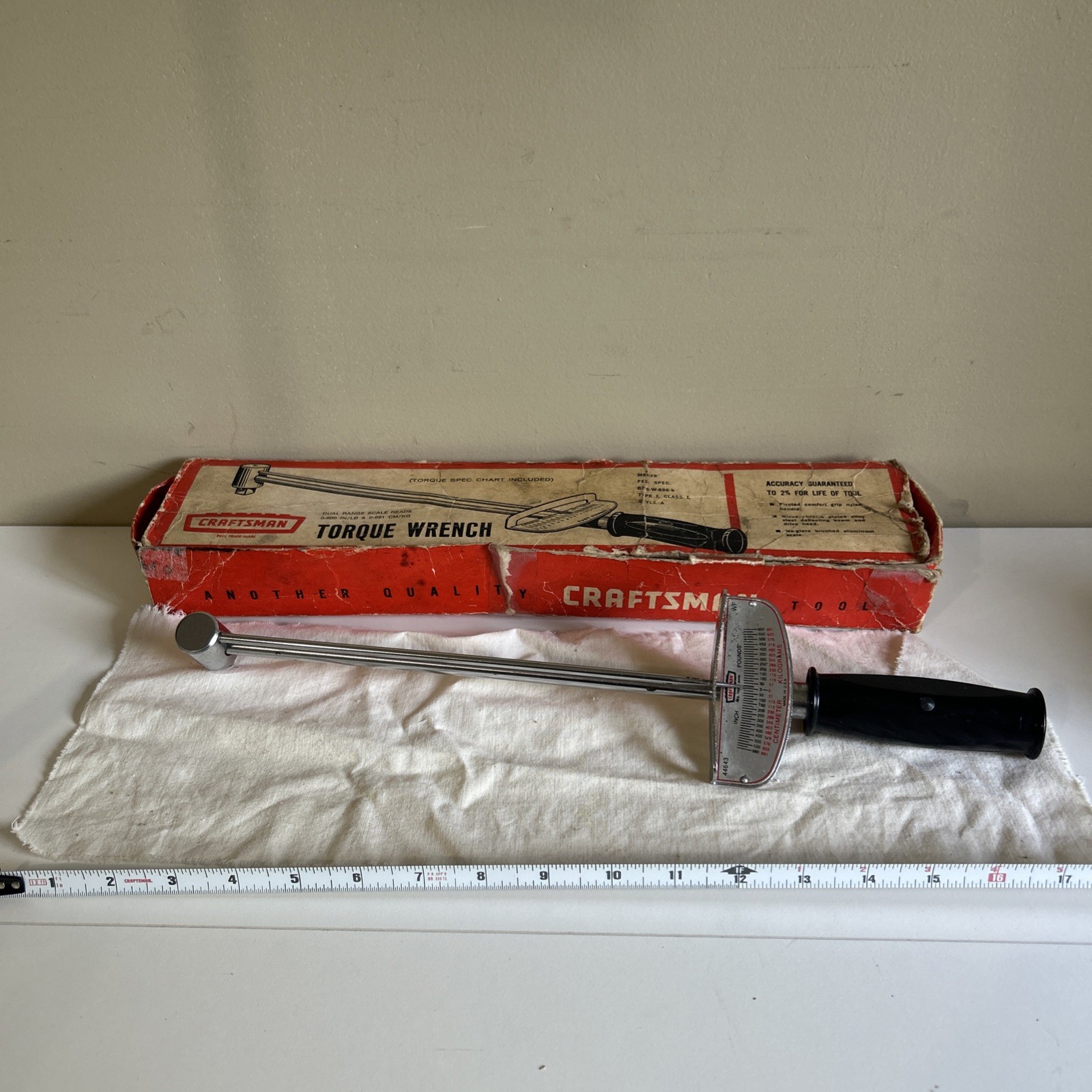 VINTAGE Craftsman 9-44481 Torque Wrench 1/2" Drive 0-100 Ft-Lb with Box Untested gallery