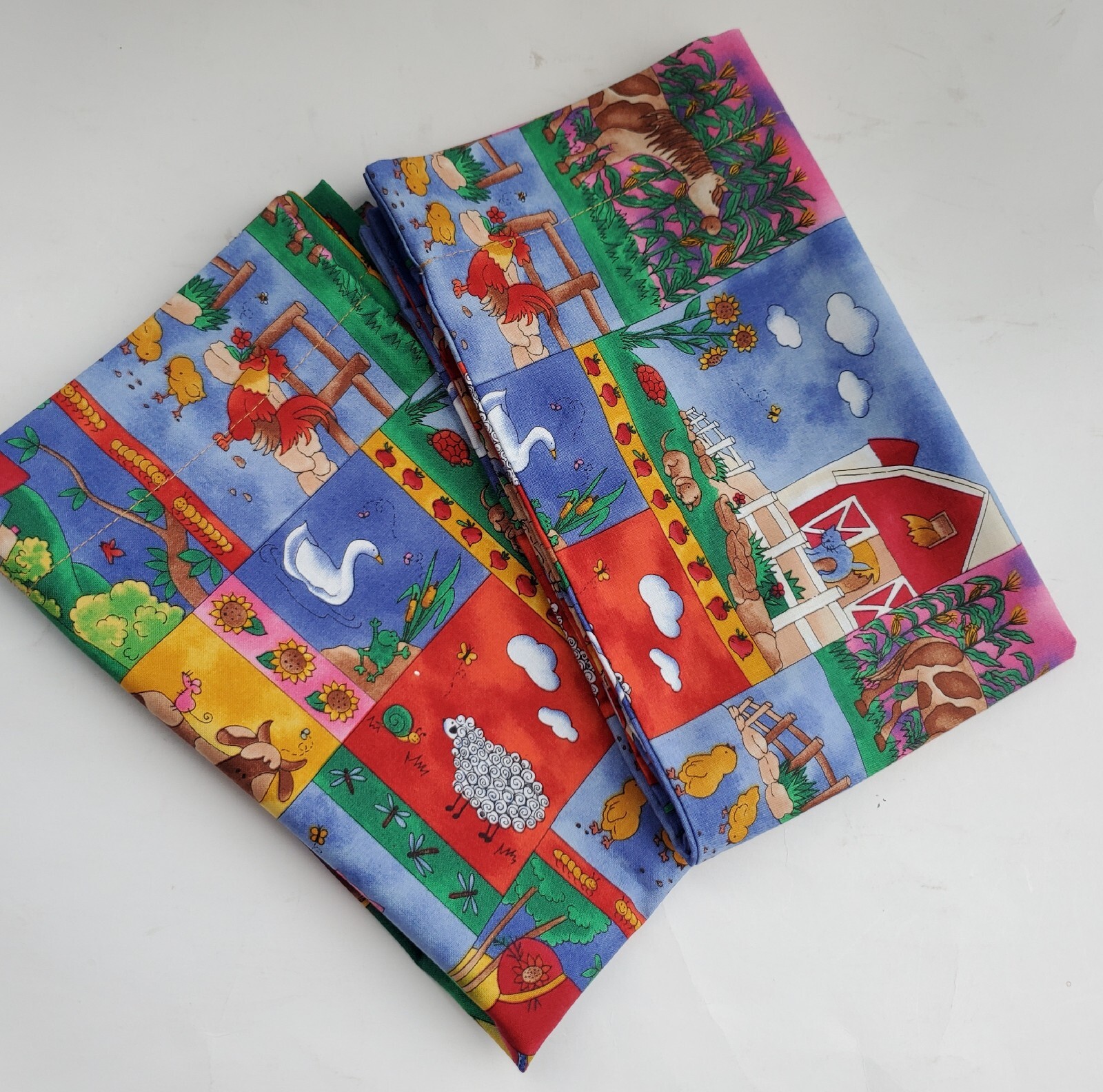 ‘’Back yard” print Cotton blend Fabric Design Child/Baby Sz handmade pillowcases gallery