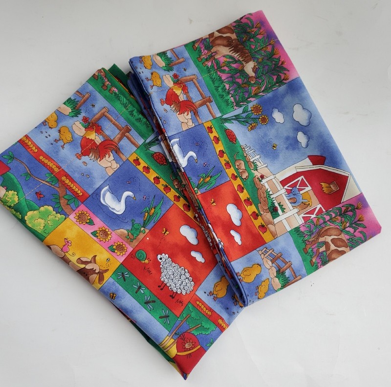‘’Back yard” print Cotton blend Fabric Design Child/Baby Sz handmade pillowcases gallery
