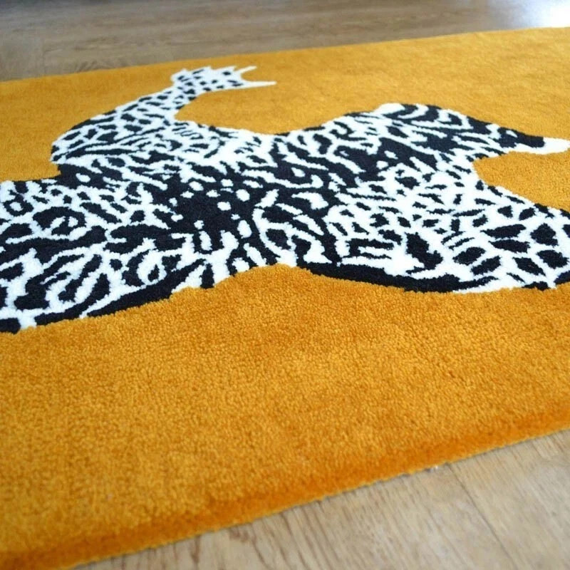 9x10 ft Handmade Hand‑Tufted Wool Area Rug Mustard Yellow Modern Living Room Rug gallery