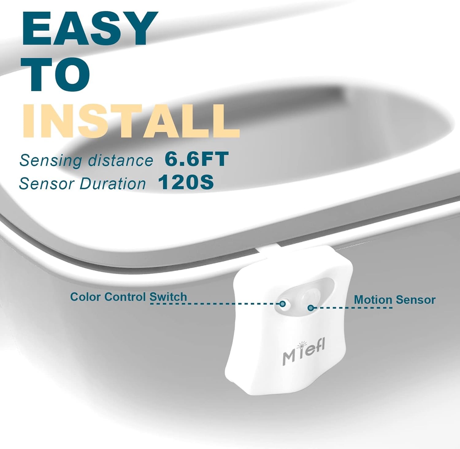 Toilet Light Motion Sensor 16 Colors Changing (2 Pack),LED Glow Toilet Light gallery