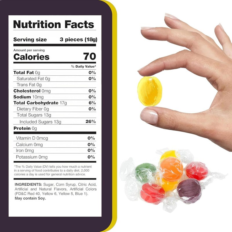Assorted Fruit Flavored Buttons Discs Bulk Nostalgia Retro Hard Candy (2 Pounds) gallery
