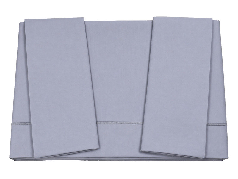 Fazzini Atelier King Sheet Set Silver 250TC Pima Cotton Percale Italy Luxury gallery