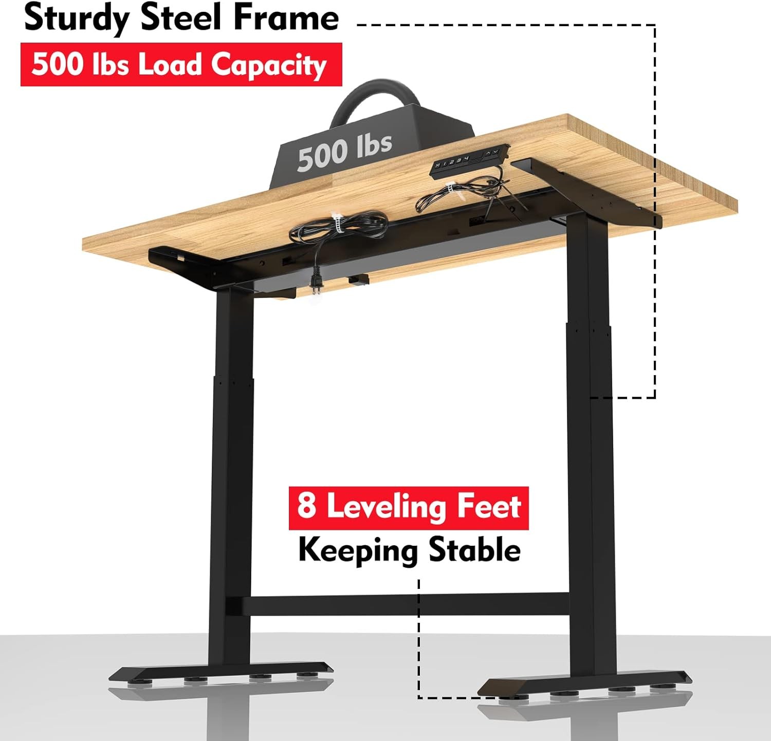 WORKPRO 48" Electric Standing Desk 500 LBS Load Capacity Work Table Workbench US gallery