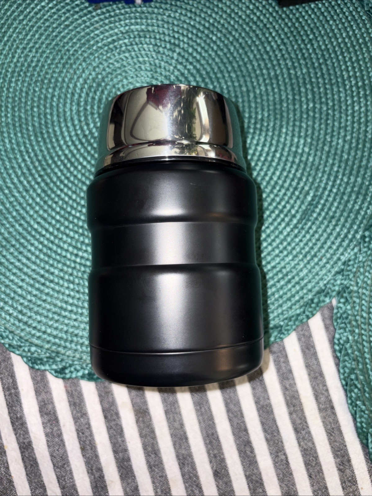 THERMOS Stainless Steel Vacuum-Insulated Food Jar 16 Oz Silver Black gallery