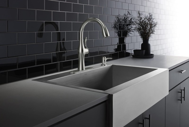 Kohler Alma Pull-Down Kitchen Faucet with Soap Dispenser, Modern Stainless Steel gallery