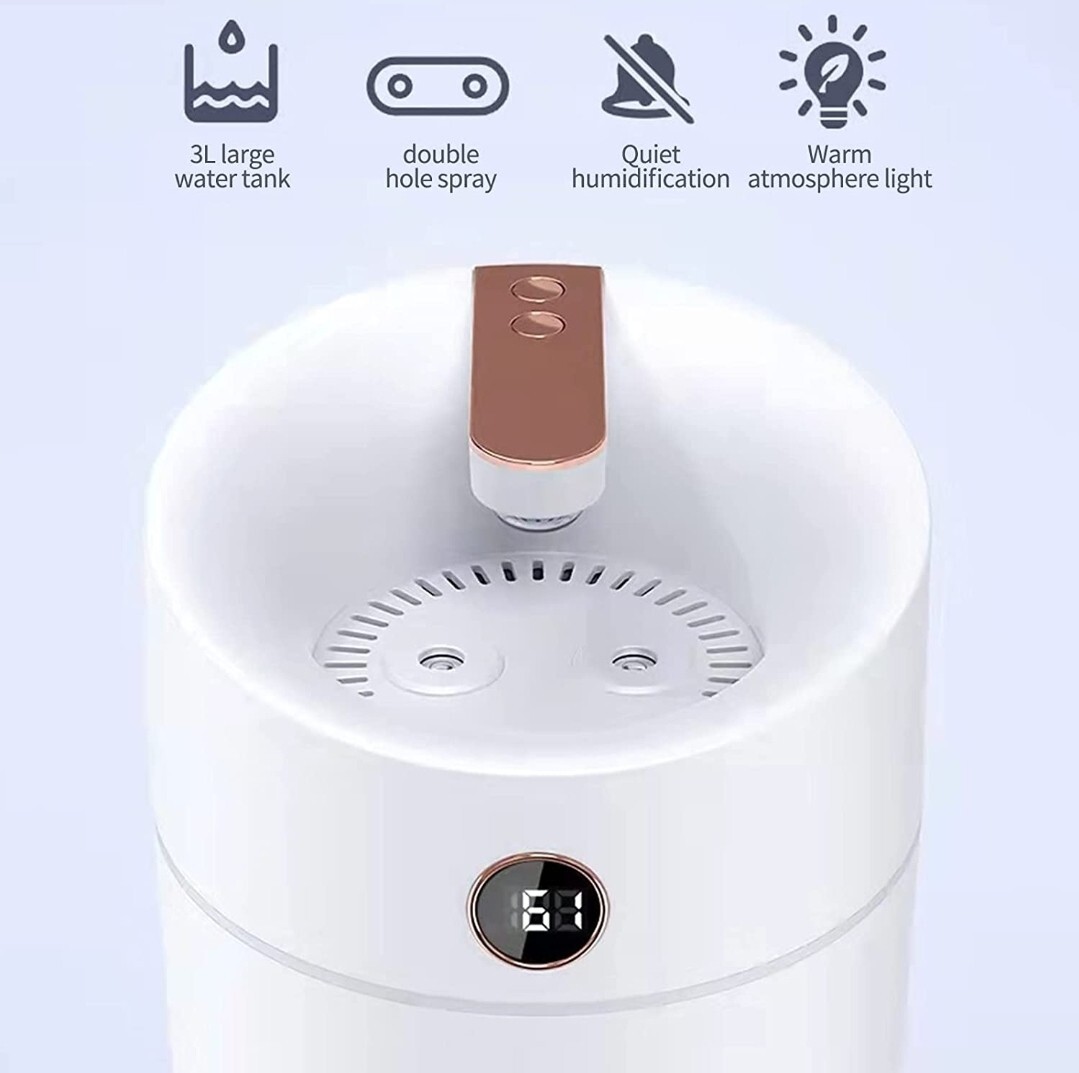 3L 2-in-1 Top Fill Humidifier for Bedroom Large Room Baby Home,20dB w/ night 💡 gallery