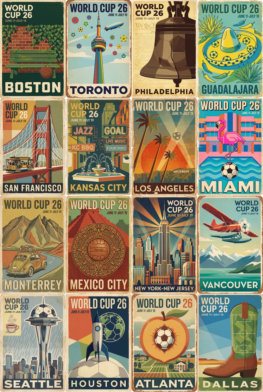 2026 World Cup Postcards Set, 32 World Cup Cards Featuring 16 Host Cities, 8 ... gallery