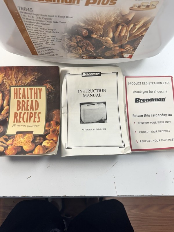 Breadman Plus TR845 Bread Maker Super Rapid 59 Minute w/ Manual &Recipes gallery