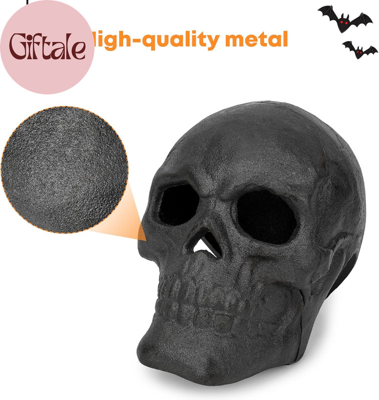 Fire Pits 10" Imitated Human Metal Skull Decoration for Indoors Outdoors Campfir gallery