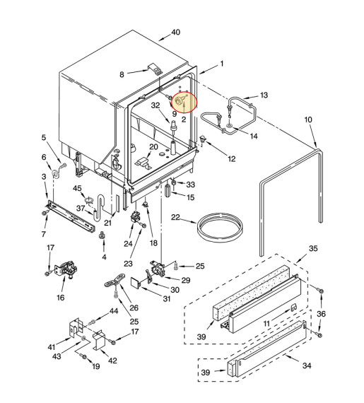 Whirlpool 8528831 Dishwasher Upper Rack Slide Rail Rollers, Set of 2 (WP8528831) gallery
