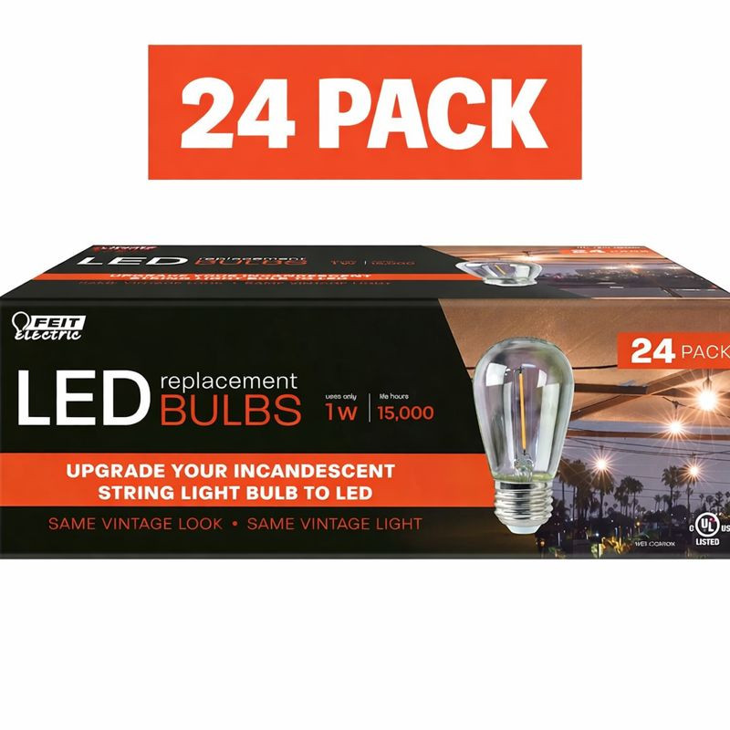 Feit Electric LED Replacement String Light Bulbs, 24 PACK NEW gallery