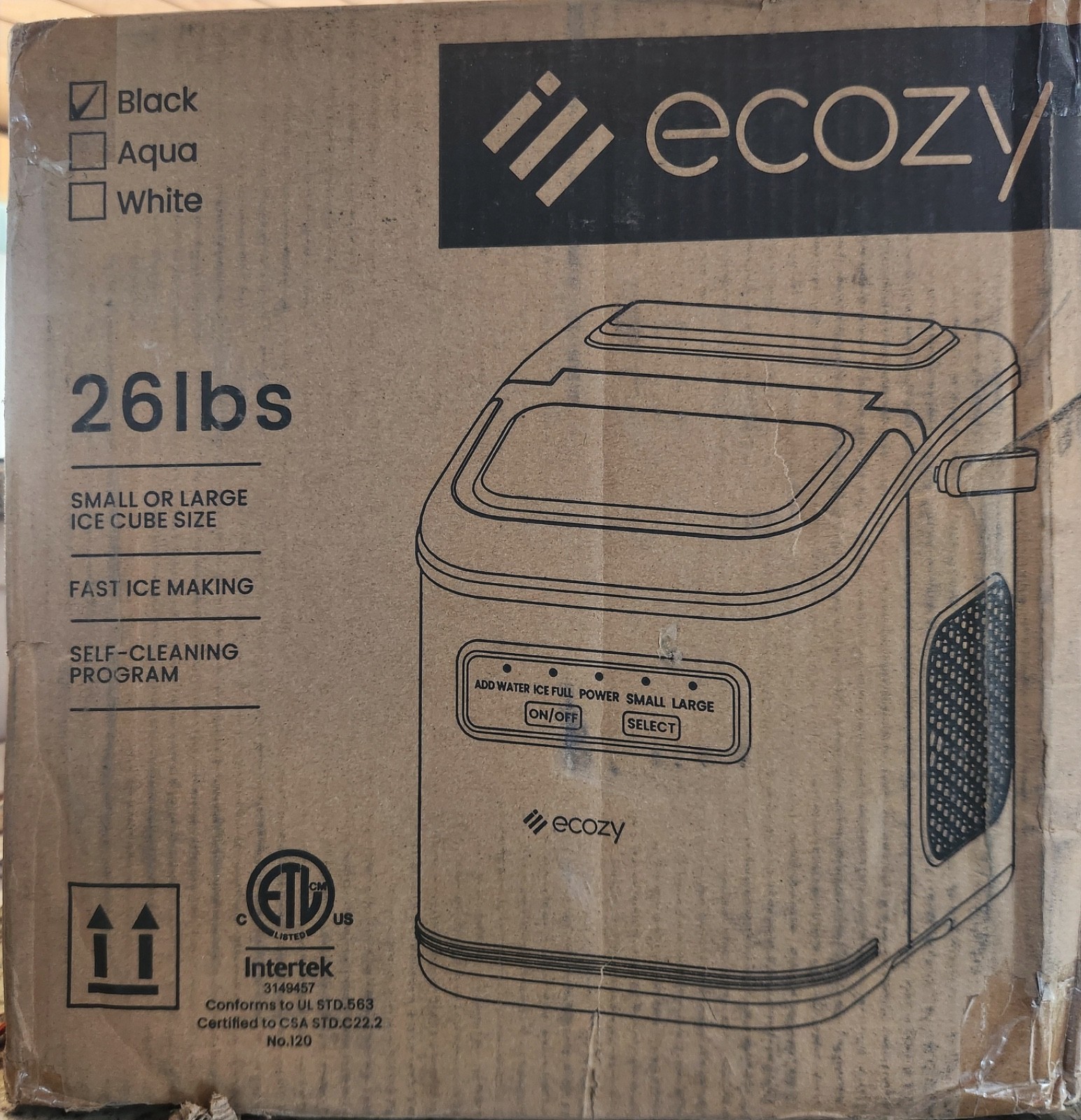 Ecozy Countertop Ice Maker 26lbs (small or large ice cube size) model IM-BS260C gallery