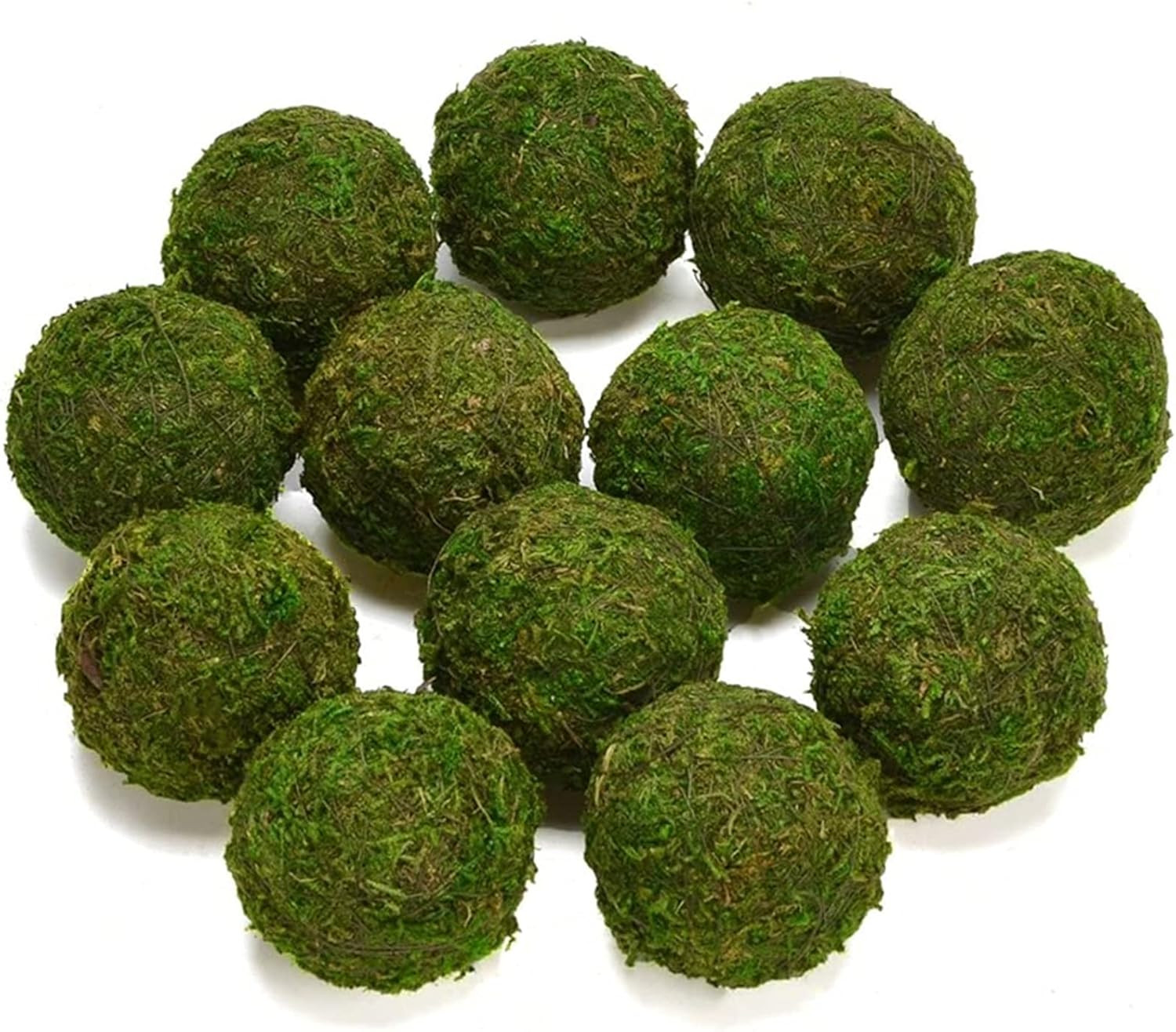 Natural Green Moss Decorative Ball,Handmade (3.5"-Set of 6) gallery