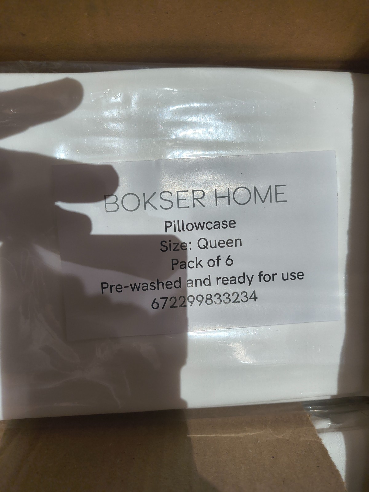 6 pack - Bokser Home Pillowcase Queen Size Luxury Hotel Quality White Pre-washed gallery