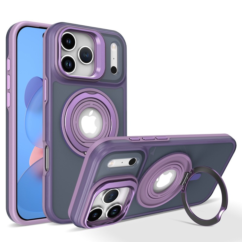 For iPhone 17 Pro Max 16 15 14 13 Magnetic Silicone Grip Ring Camera Stand Case