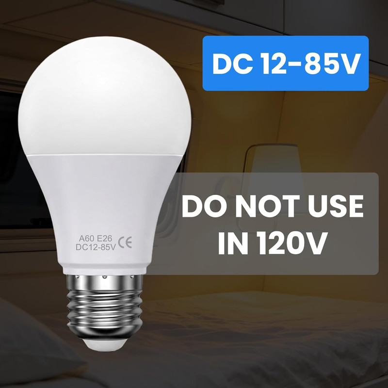 DC 12V LED Light Bulb E26 with Remote Control, 3CCT 3000K-4000K-6000K Adjustable gallery