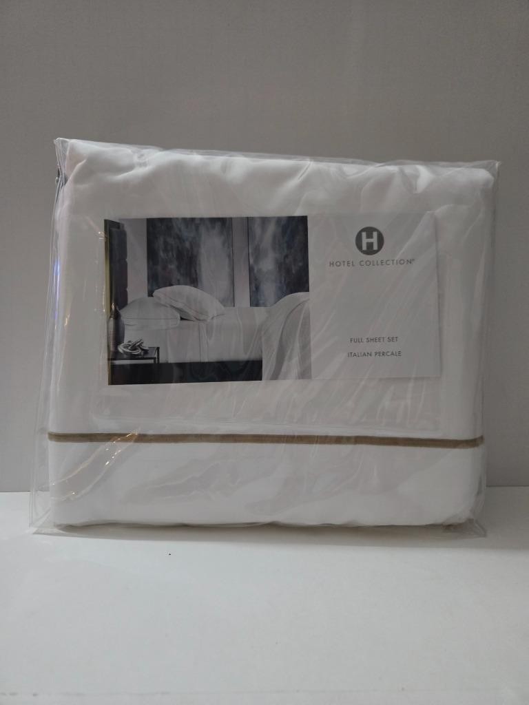 Hotel Collection Italian Percale 100% Cotton 300TC 4-Pc. White Full Sheet Set gallery
