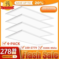 2×4 FT LED Ceiling Panel, 75 Watts, 5000K, 8400 Lumens, 120-277V, 0-10V Dimmable