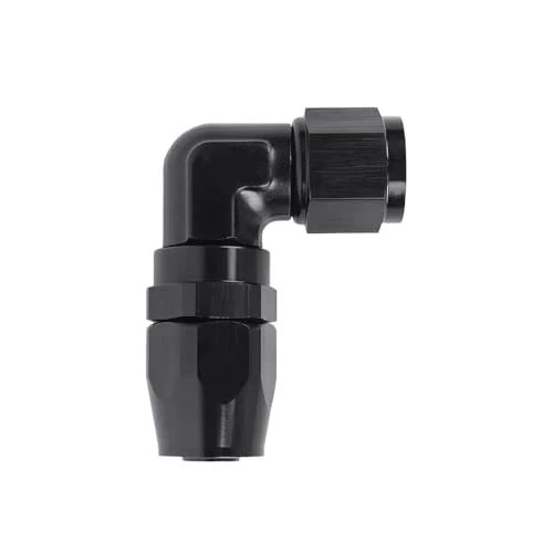 12AN 90 Degree Hose End Fitting Elbow Low Profile Forged Swivel Aluminum Black gallery