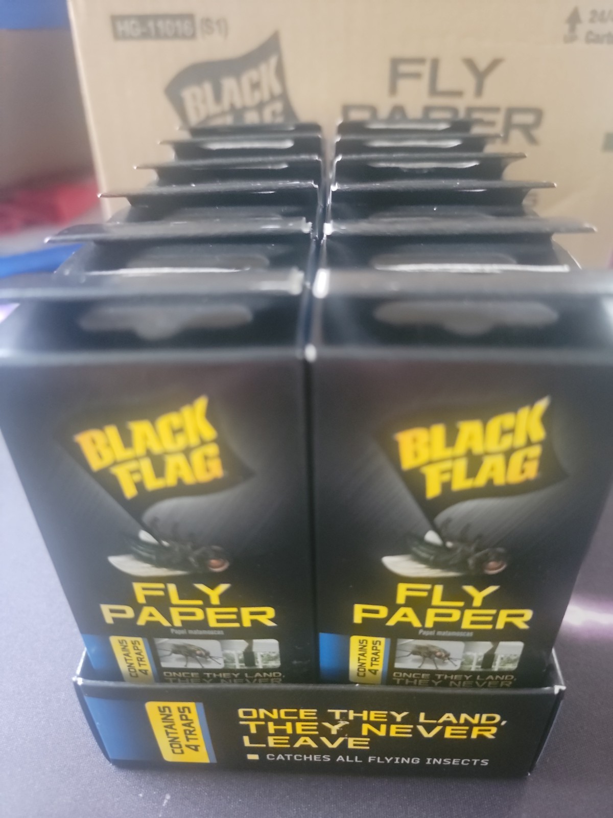 Black Flag Fly Paper Insect Trap (48 Traps) 12 Boxes Of 4 Each (Flying Insects) gallery