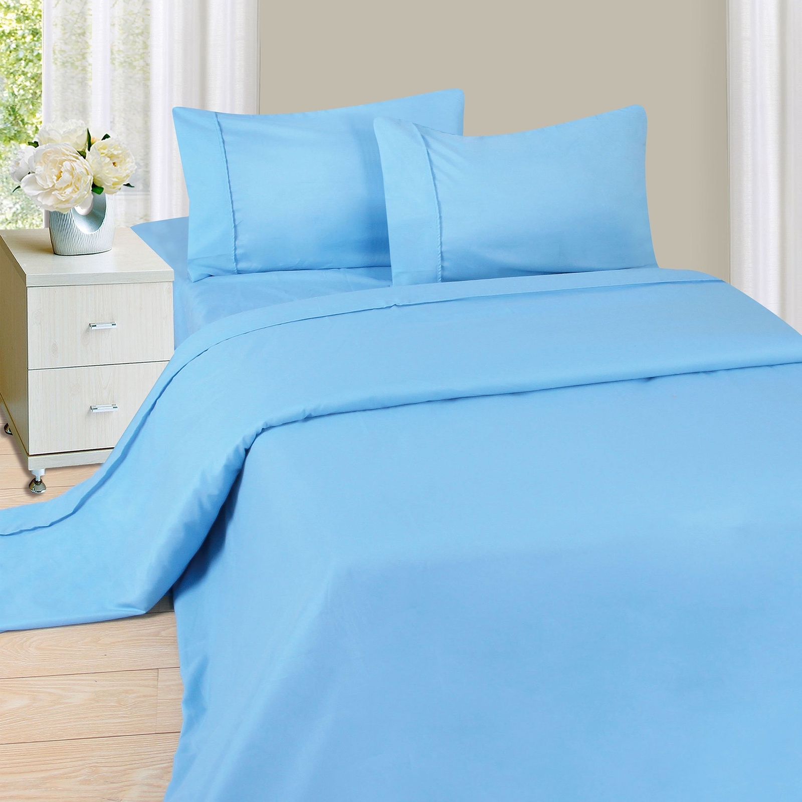 Lavish Home Brushed Microfiber Sheet Set 3 pcs Twin Extra Long Blue gallery