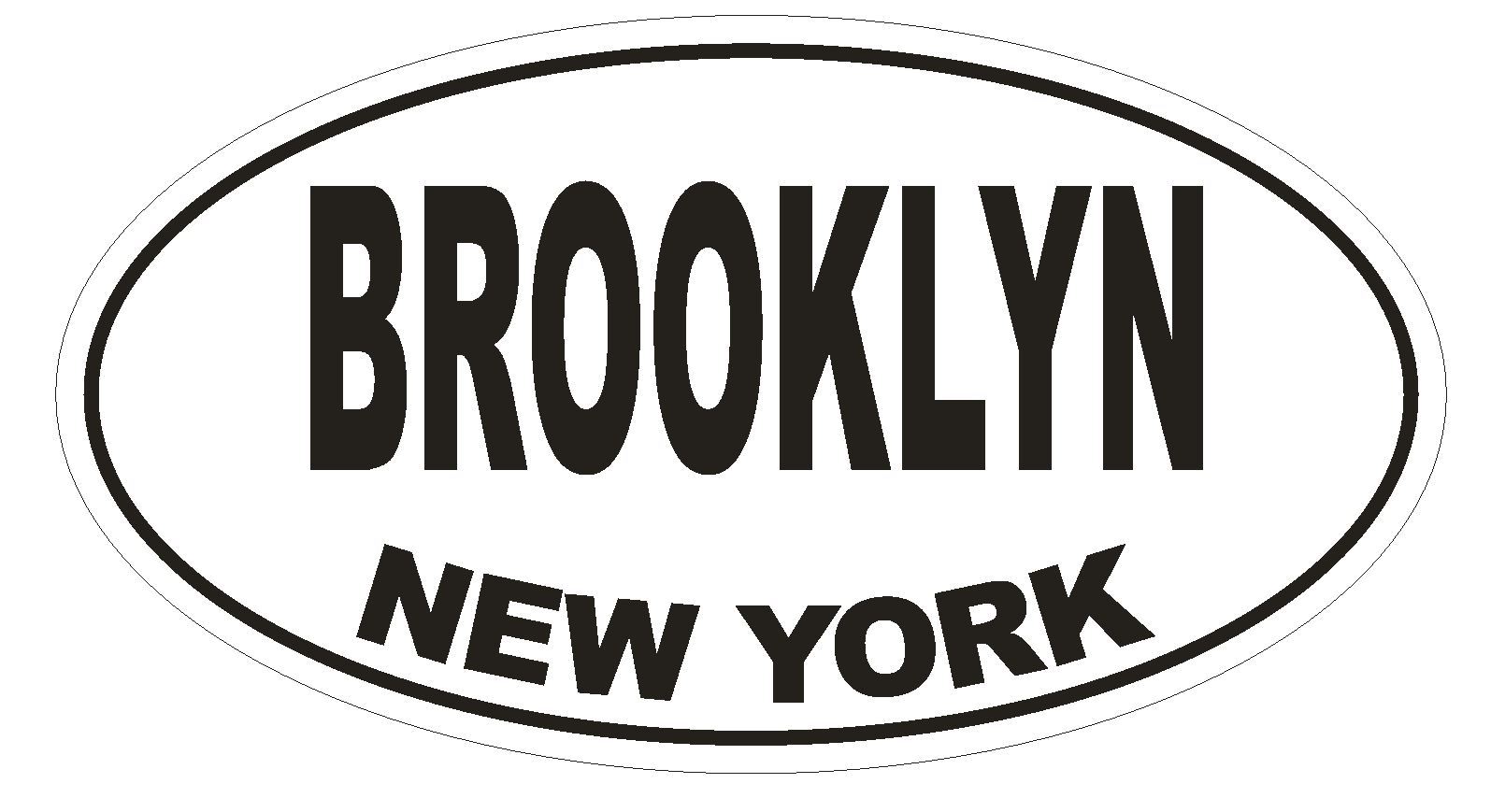 Brooklyn New York Oval Bumper Sticker or Helmet Sticker D1477 Euro Oval gallery