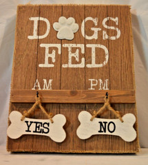 “DOGS FED” Rustic Communicative Wall Decor