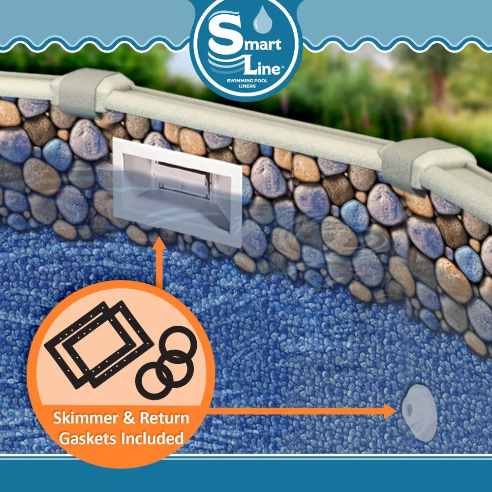 SmartLine Seaside Lagoon 20 Gauge Overlap Swimming Pool Liner - Choose Size gallery